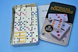 Dominoes tin - 28pc 6 colour