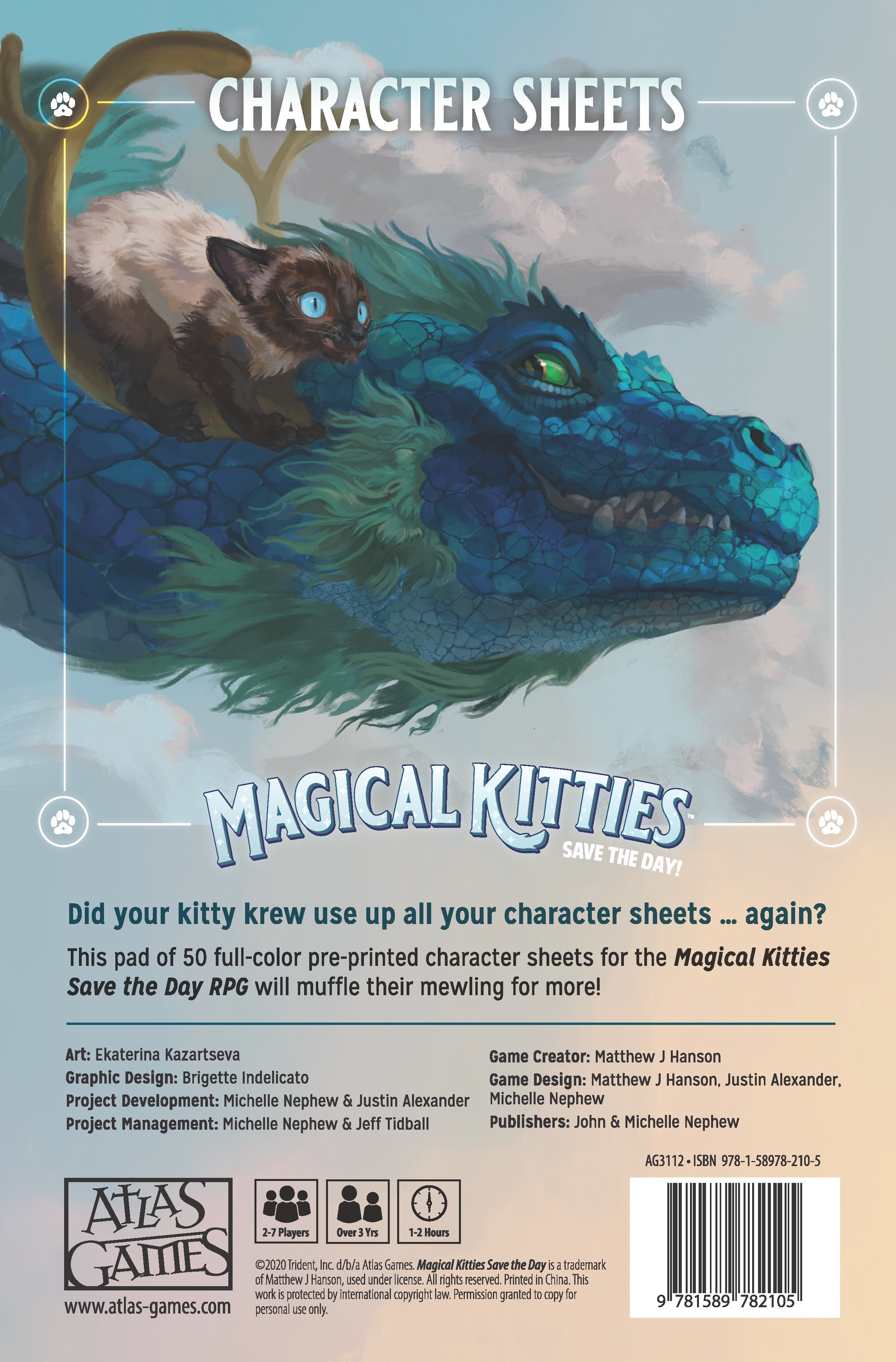 Magical Kitties Character Sheets